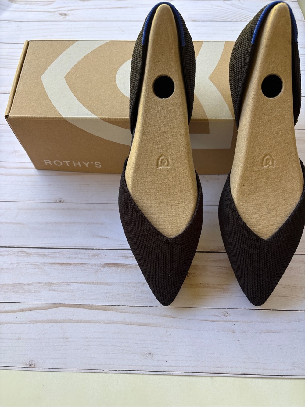 Rothy's The D'Orsay Point Black Knit Pointed Toe Flat Women's 8.5
